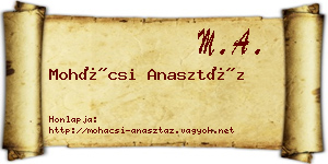 Mohácsi Anasztáz névjegykártya